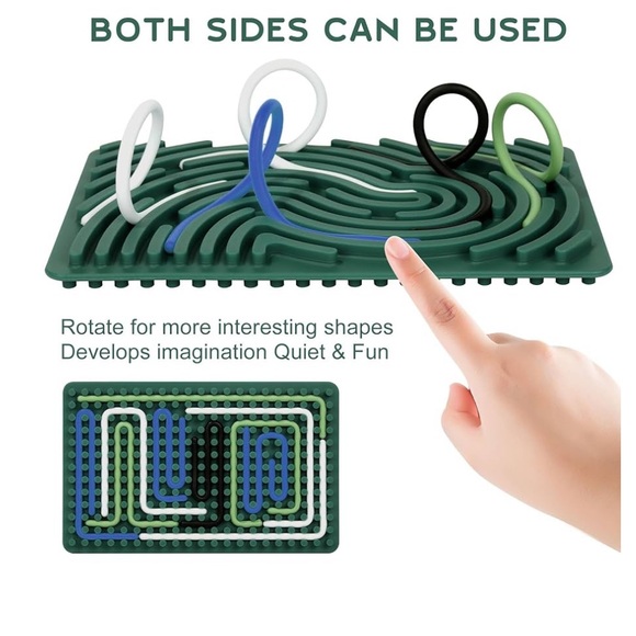 Sensory activity board silicones double sides with Storage Pouch - Picture 6 of 8